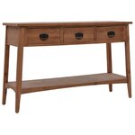 vidaXL Table console bois de sapin massif 126 x 40 x 77 5 cm Marron