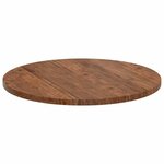 vidaXL Plateau de table Marron foncé Ø 70 x 2.5 cm Chêne massif