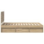 vidaXL Cadre de lit Sonoma 120 x 190 cm Bois de pin massif