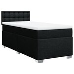 vidaXL Sommier à lattes de lit avec matelas Noir 90x200 cm Tissu
