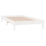 vidaXL Cadre de lit à LED sans matelas blanc 90x200 cm bois massif