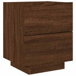 vidaXL Armoire de chevet et lumières LED chêne marron bois ingénierie