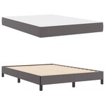 vidaXL Cadre de lit avec matelas Gris 140 x 190 cm tissu