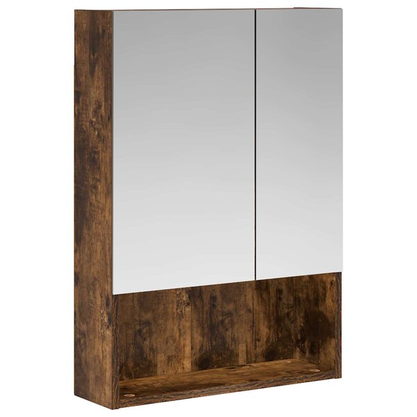 vidaXL Armoire Miroir de Salle de Bain Chêne fumé 50 x 14 5 x 70 cm