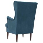 vidaXL Fauteuil Bleu Velours