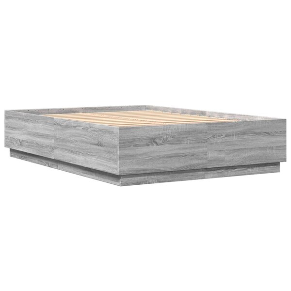vidaXL Cadre de lit sonoma gris 140x200 cm bois d'ingénierie