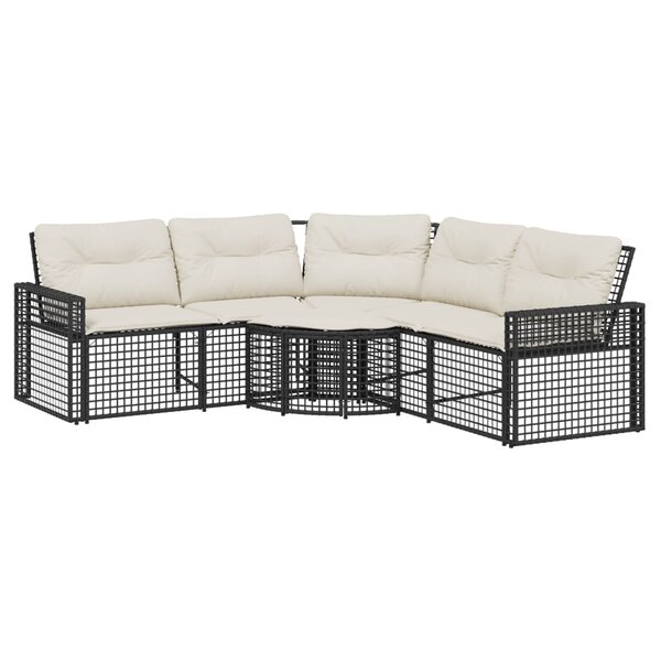 vidaXL Canapé de jardin et coussins et repose-pied en forme de L rotin