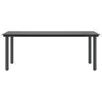 vidaXL Ensemble à manger jardin coussins 7 Pièces gris poly rotin verre