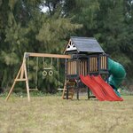 Aire de jeux - Toboggan rouge et toboggan tubulaire - Cody