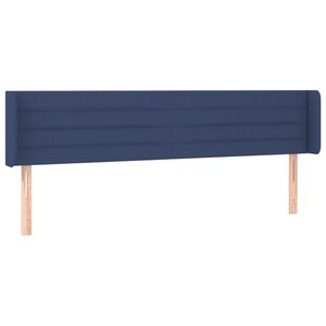 vidaXL Tête de lit avec oreilles Bleu 183x16x78/88 cm Tissu