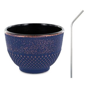 Tasse en fonte violette 0 15 L + 4 pailles en inox