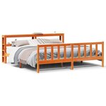 vidaXL Cadre de lit et tête de lit sans matelas cire marron 200x200 cm