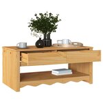 vidaXL Table basse Drammen Chêne 99 x 55 x 45 cm Bois de pin massif