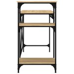 Bureau table poste de travail meuble d'ordinateur informatique étude avec étagères chêne 105 x 50 x 90cm bois d'ingénierie et fer brun 02_0023485