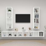 vidaXL Meubles TV muraux 4 Pièces Blanc Bois d'ingénierie