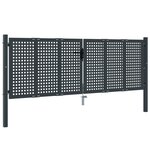 vidaXL Portail de jardin anthracite 300 x 125 cm acier