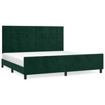 vidaXL Cadre de lit sans matelas vert foncé 200x200 cm velours
