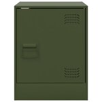 vidaXL Table de chevet vert olive 34 5x39x44 cm acier