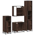 vidaXL Ensemble de meubles de salle de bain 4 Pièces chêne marron