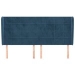 vidaXL Tête de lit avec oreilles Bleu foncé 163x23x118/128 cm Velours