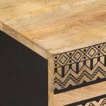 vidaXL Table de chevet noir 40x33 5x46 cm bois de manguier massif brut