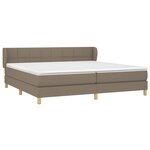 vidaXL Sommier à lattes de lit avec matelas Taupe 200x200 cm Tissu