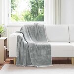 vidaXL Jeté Gris 130 x 150 cm Toison
