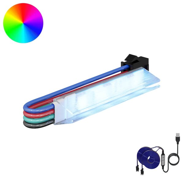vidaXL Bande LED 2 Pièces Noir et Multicolore 1745 mm Cuivre et plastique