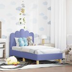 vidaXL Cadre de lit pour tout-petit avec tête de lit Bleu denim Tissu