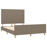 vidaXL Cadre de lit avec tête de lit Taupe 140x190 cm Tissu