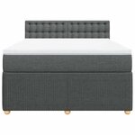 vidaXL Sommier à lattes de lit avec matelas Gris foncé 140x190cm Tissu
