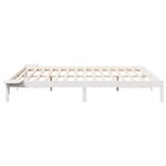 vidaXL Cadre de lit avec tables de chevet Blanc 200 x 210 cm