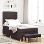 vidaXL Lit à Ressorts avec Matelas & Banc Marron Foncé 100x200 cm Tissu
