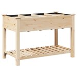 Jardinier vidaXL avec grilles 115x59x76 cm en bois massif de sapin