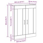 vidaXL Buffet chêne artisanal 69 5x34x90 cm bois d'ingénierie