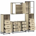 vidaXL Ensemble de meubles de salle de bain 4 Pièces chêne sonoma