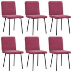vidaXL Chaises à manger lot de 6 rouge bordeaux velours