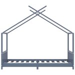 vidaXL Cadre de lit d'enfant Gris  Bois de pin massif 90 x 200 cm