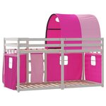 vidaXL Lit superposé sans matelas rose 80x200 cm bois de pin massif