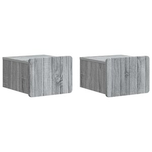 vidaXL Cabinet de chevet mural 2 pc Sonoma gris 33 x 34 5 x 24 cm
