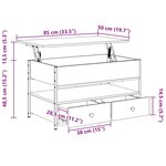 vidaXL Table basse chêne fumé 85x50x50 cm bois d'ingénierie et métal
