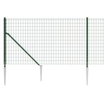 vidaXL Clôture en treillis métallique et piquet d'ancrage vert 1 1x25m