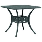 vidaXL Table de jardin vert 80x80x75 cm aluminium coulé
