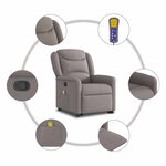vidaXL Fauteuil inclinable de massage Taupe Tissu