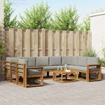 vidaXL Ensemble de canapés d'extérieur 10 pc Gris Naturel et Clair