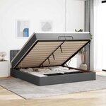 VidaXL Cadre de lit ottoman avec matelas gris foncé 200x200cm tissu