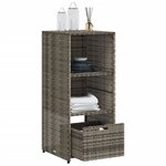 vidaXL Armoire de rangement de jardin gris 50x55x115 cm résine tressée