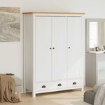 vidaXL Garde-robe à 3 portes Hill Blanc 127x50x170 cm Bois pin solide