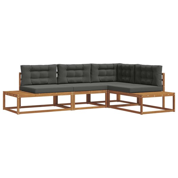 vidaXL Ensemble de canapés d'extérieur Naturel et Anthracite