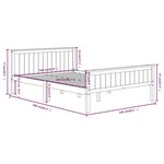 vidaXL Cadre de lit Gris Bois de pin massif 160x200 cm